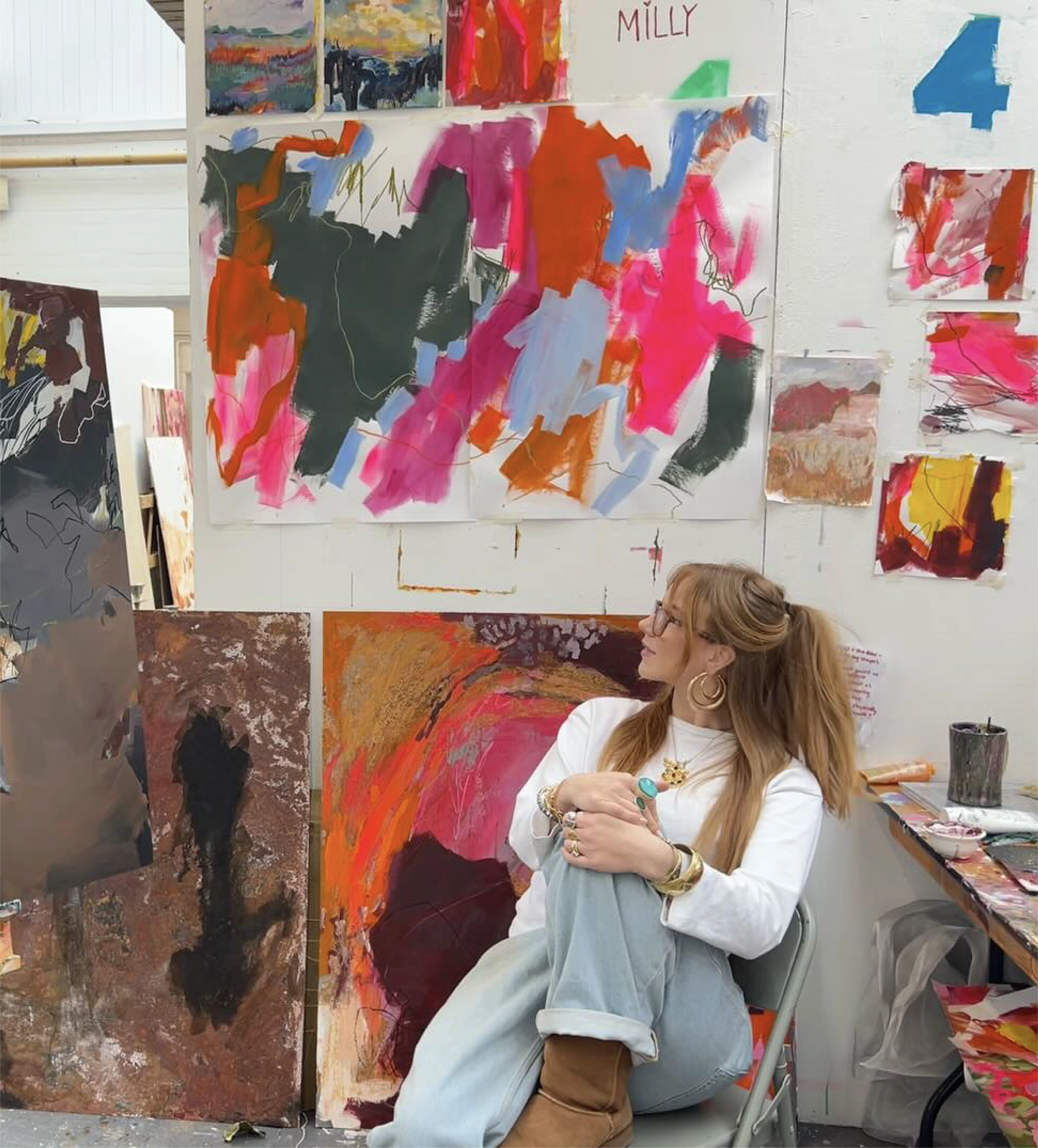 Milly Hawitt in her studio
